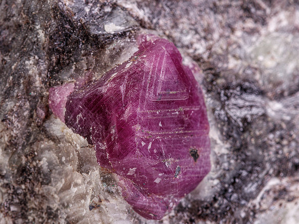 Natural uncut ruby in matric